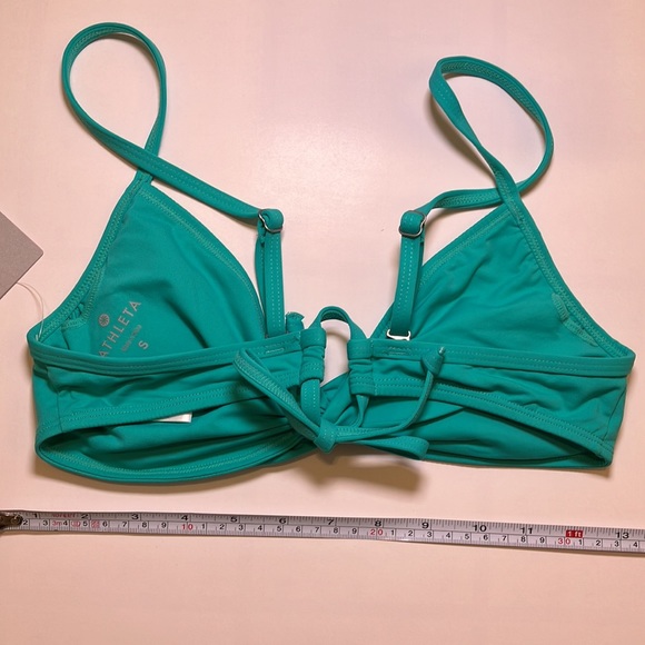Athleta bikini top aqua knot front adjustable light padding sz S - Picture 3 of 4